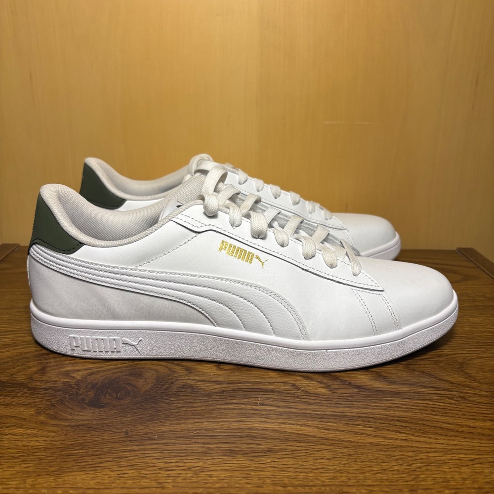 PUMA Ace Court Men's Size 13 White Green Gold Casual Sneakers 406570-01*